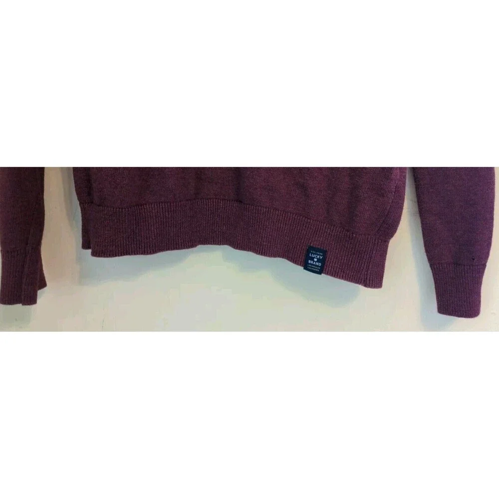 Lucky Brand Sweater Men's Small Red V Neck Welterweight Long Sleeve Pullover